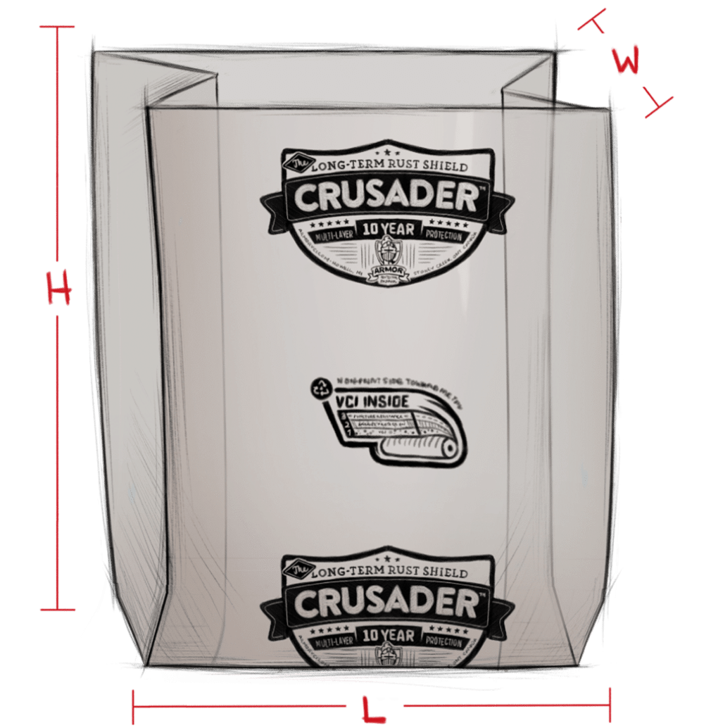 ARMOR CRUSADER VCI Film gusseted bag illustration