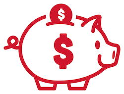 ARMOR Red Piggy Bank Icon 250