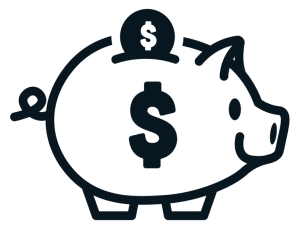 ARMOR Web Black Piggy Bank Icon